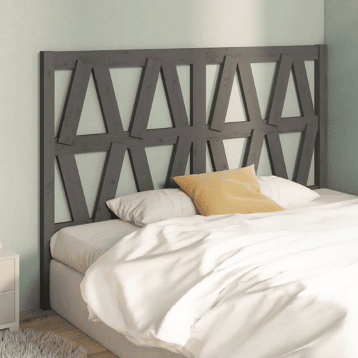 Cabeceira - Cabeceira de cama 126x4x100 cm pinho maciço cinzento