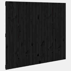 Cabeceira - Cabeceira de cama de parede 127,5x3x110cm madeira de pinho maciça preto