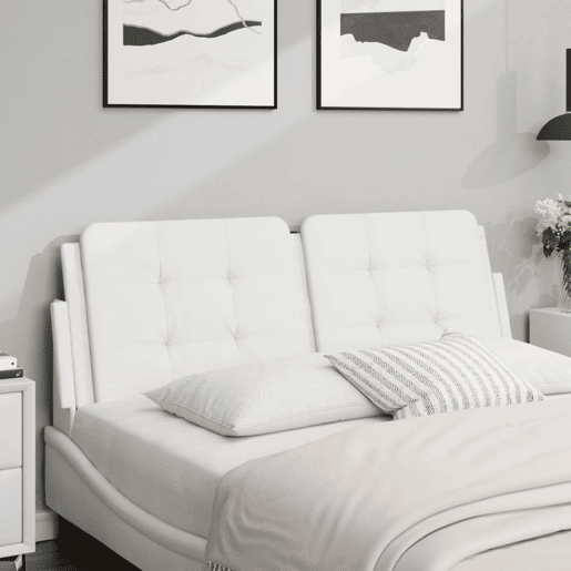 Almofadão de Cabeceira - Cabeceira de cama 140 cm couro artificial branco