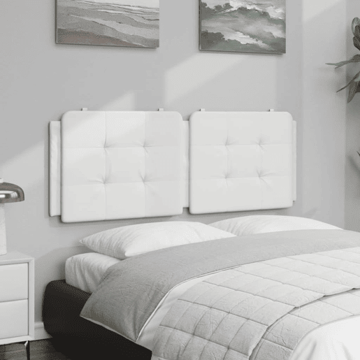 Almofadão de Cabeceira - Cabeceira de cama 140 cm couro artificial branco