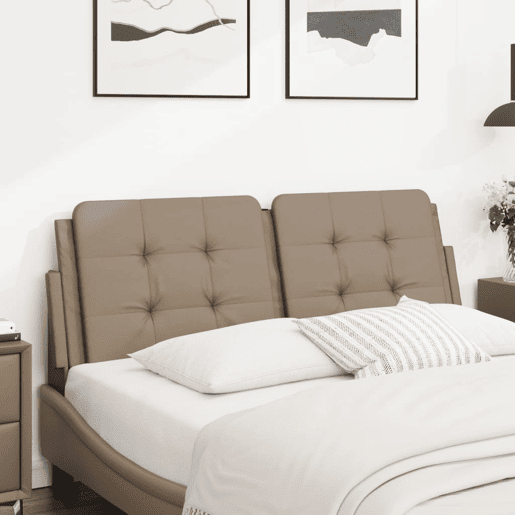 Almofadão de Cabeceira - Cabeceira de cama 140 cm couro artificial cappuccino