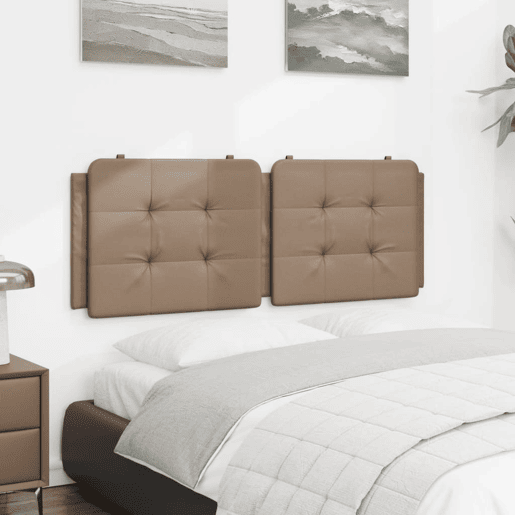 Almofadão de Cabeceira - Cabeceira de cama 140 cm couro artificial cappuccino