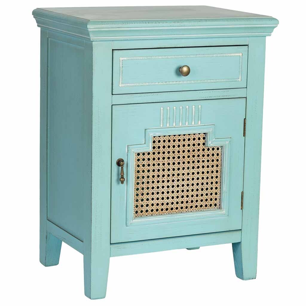 Mesita de noche de madera de 1 puerta y 1 cajón 50x36x66.5h cm