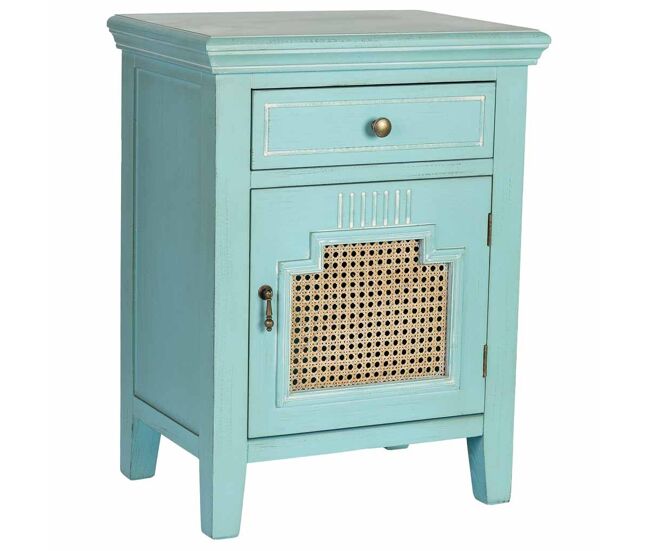 Mesita de noche de madera de 1 puerta y 1 cajón 50x36x66.5h cm