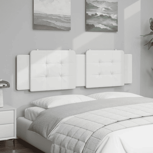 Almofadão de Cabeceira - Cabeceira de cama 180 cm couro artificial branco
