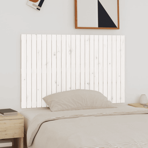 Cabeceira - Cabeceira de cama de parede 140x3x90 cm madeira de pinho maciça branco