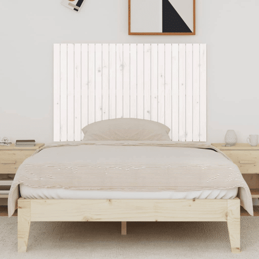 Cabeceira - Cabeceira de cama de parede 140x3x90 cm madeira de pinho maciça branco