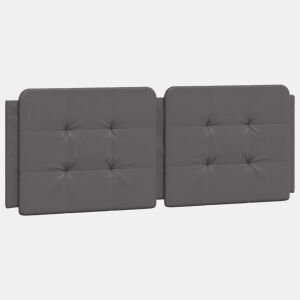 Almofadão de Cabeceira - Cabeceira de cama 120 cm couro artificial cinzento