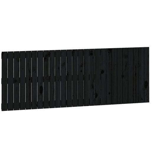 Cabeceira - Cabeceira de cama de parede 166x3x60 cm madeira de pinho maciça preto