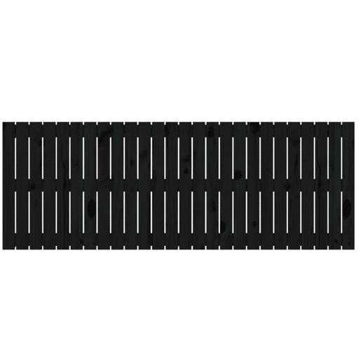Cabeceira - Cabeceira de cama de parede 166x3x60 cm madeira de pinho maciça preto