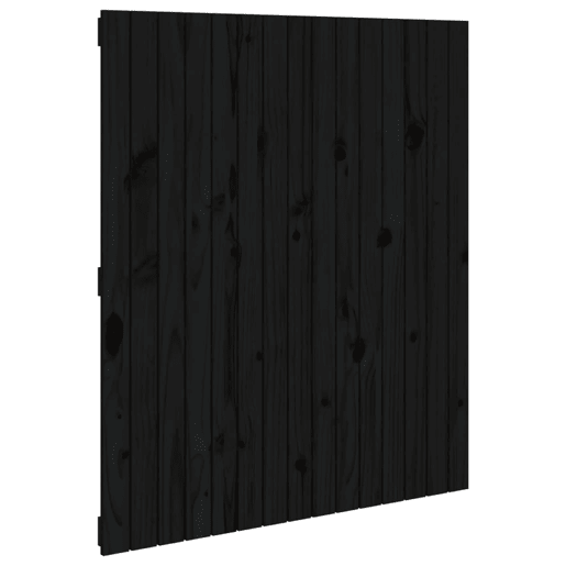 Cabeceira - Cabeceira de cama de parede 95,5x3x110 cm madeira de pinho maciça preto