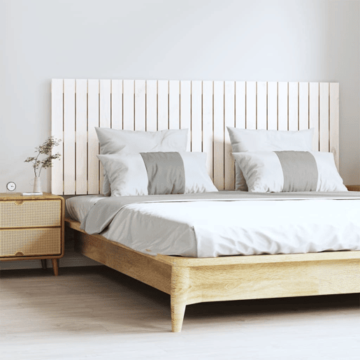 Cabeceira - Cabeceira de cama de parede 166x3x60 cm madeira de pinho maciça branco