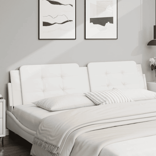 Almofadão de Cabeceira - Cabeceira de cama 200 cm couro artificial branco