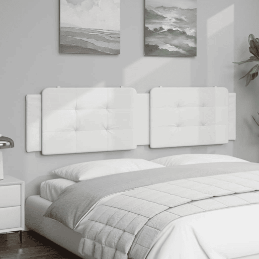 Almofadão de Cabeceira - Cabeceira de cama 200 cm couro artificial branco