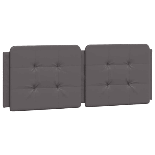 Almofadão de Cabeceira - Cabeceira de cama 140 cm couro artificial cinzento