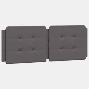 Almofadão de Cabeceira - Cabeceira de cama 140 cm couro artificial cinzento
