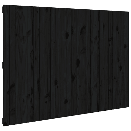 Cabeceira - Cabeceira de cama de parede 159,5x3x110cm madeira de pinho maciça preto