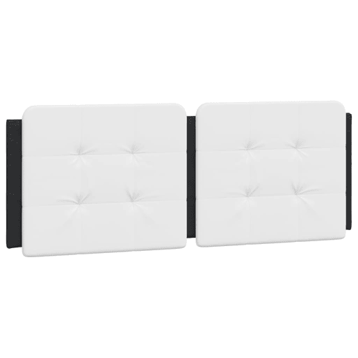 Almofadão de Cabeceira - Cabeceira de cama 140 cm couro artificial branco e preto