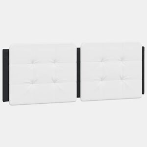 Almofadão de Cabeceira - Cabeceira de cama 140 cm couro artificial branco e preto