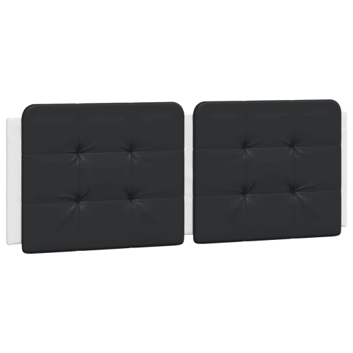 Almofadão de Cabeceira - Cabeceira de cama 140 cm couro artificial preto e branco