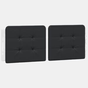 Almofadão de Cabeceira - Cabeceira de cama 140 cm couro artificial preto e branco