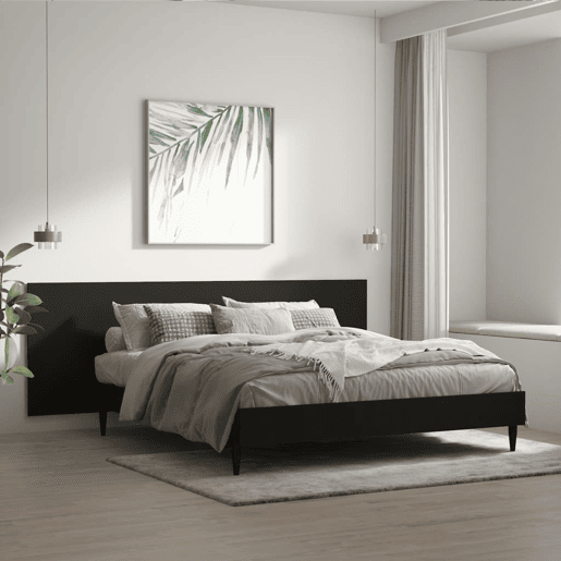 Cabeceira - Cabeceira de cama de parede 240x1,5x80 cm derivados de madeira preto