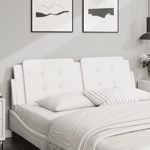 Almofadão de Cabeceira - Cabeceira de cama 160 cm couro artificial branco