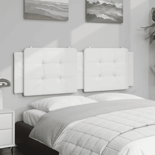 Almofadão de Cabeceira - Cabeceira de cama 160 cm couro artificial branco