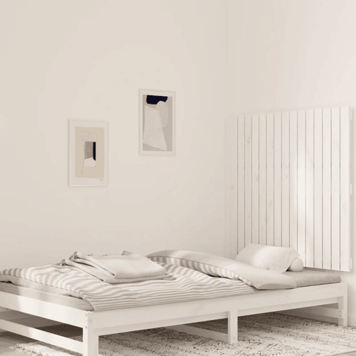 Cabeceira - Cabeceira de cama de parede 95,5x3x90 cm madeira de pinho maciça branco