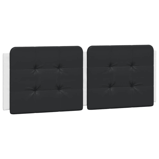 Almofadão de Cabeceira - Cabeceira de cama 120 cm couro artificial preto e branco