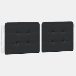 Almofadão de Cabeceira - Cabeceira de cama 120 cm couro artificial preto e branco