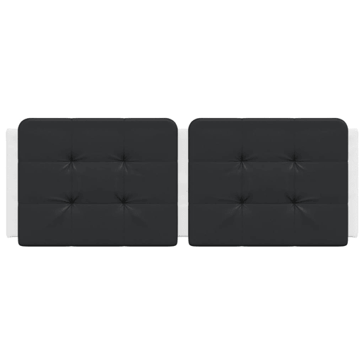 Almofadão de Cabeceira - Cabeceira de cama 120 cm couro artificial preto e branco