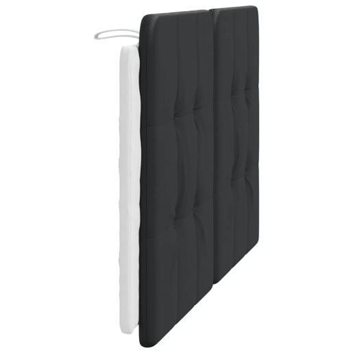 Almofadão de Cabeceira - Cabeceira de cama 120 cm couro artificial preto e branco