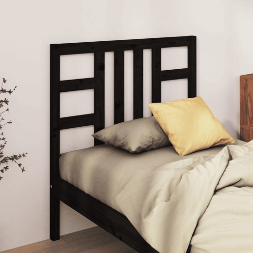 Cabeceira - Cabeceira de cama 96x4x100 cm pinho maciço preto