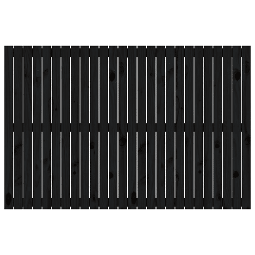 Cabeceira - Cabeceira de cama de parede 166x3x110 cm madeira de pinho maciça preto