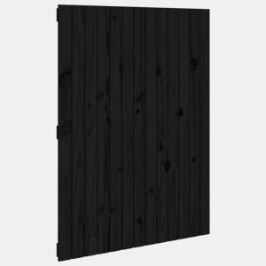 Cabeceira - Cabeceira de cama de parede 82,5x3x110 cm madeira de pinho maciça preto