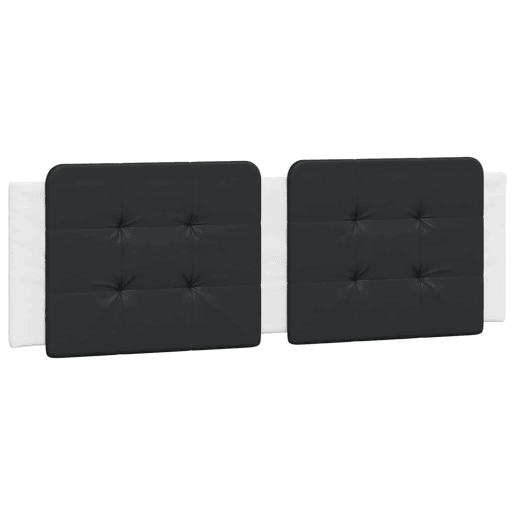 Almofadão de Cabeceira - Cabeceira de cama 160 cm couro artificial preto e branco
