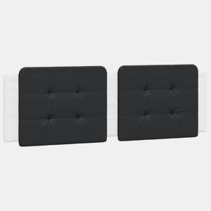 Almofadão de Cabeceira - Cabeceira de cama 160 cm couro artificial preto e branco