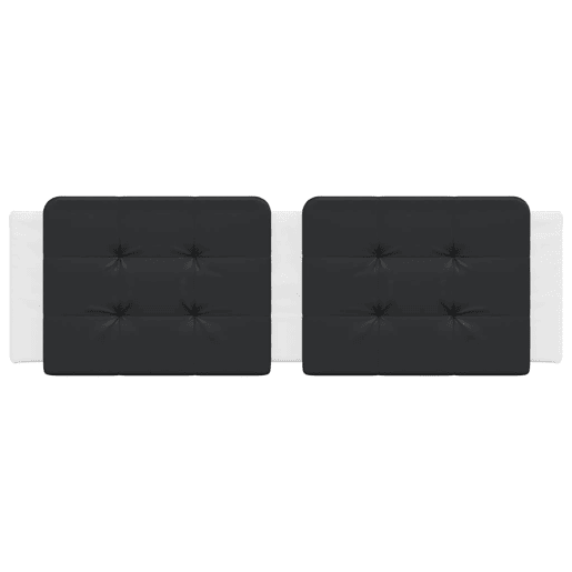 Almofadão de Cabeceira - Cabeceira de cama 160 cm couro artificial preto e branco