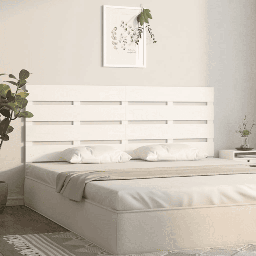 Cabeceira - Cabeceira de cama 140x3x80 cm pinho maciço branco
