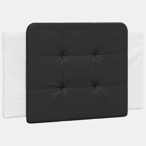 Almofadão de Cabeceira - Cabeceira de cama 80 cm couro artificial preto e branco