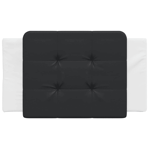 Almofadão de Cabeceira - Cabeceira de cama 80 cm couro artificial preto e branco