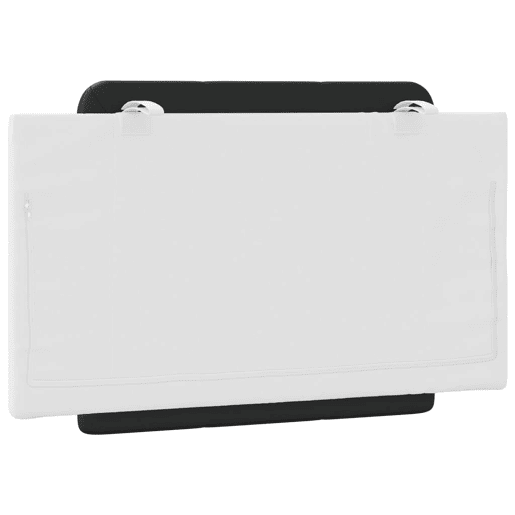 Almofadão de Cabeceira - Cabeceira de cama 80 cm couro artificial preto e branco