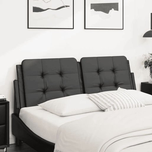 Almofadão de Cabeceira - Cabeceira de cama 120 cm couro artificial preto