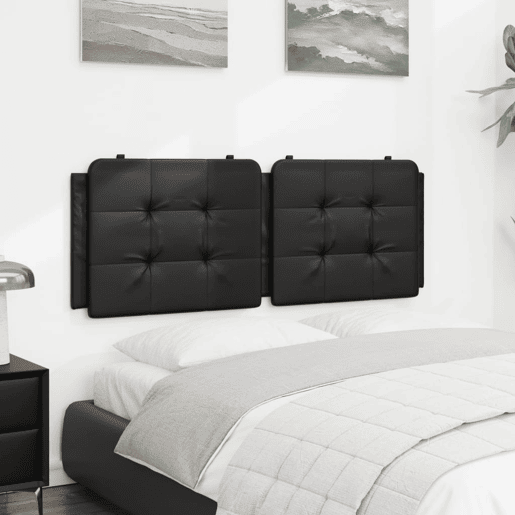 Almofadão de Cabeceira - Cabeceira de cama 120 cm couro artificial preto