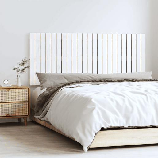 Cabeceira - Cabeceira de cama de parede 147x3x60 cm madeira de pinho maciça branco