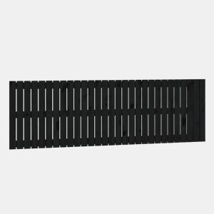 Cabeceira - Cabeceira de cama de parede 185x3x60 cm madeira de pinho maciça preto