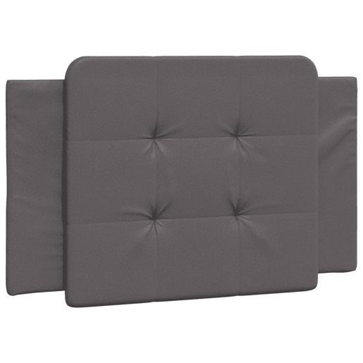 Almofadão de Cabeceira - Cabeceira de cama 90 cm couro artificial cinzento