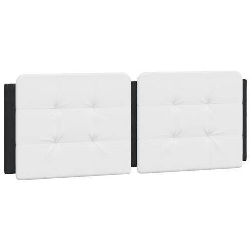 Almofadão de Cabeceira - Cabeceira de cama 120 cm couro artificial preto e branco