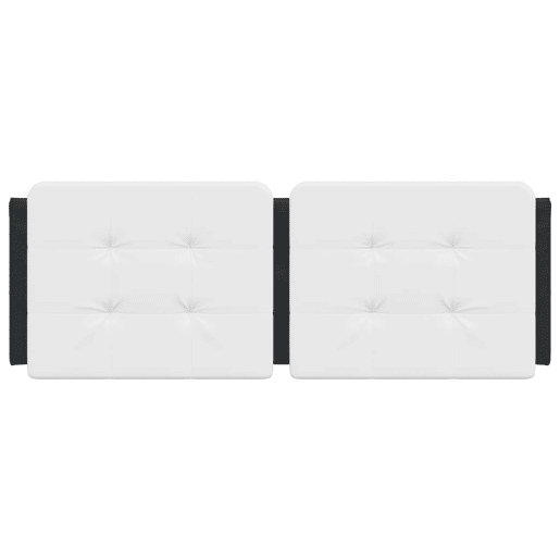 Almofadão de Cabeceira - Cabeceira de cama 120 cm couro artificial preto e branco
